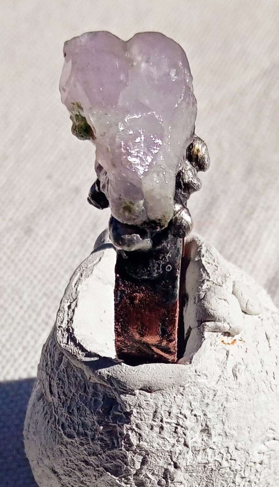 Bague T66 améthyste gothique punk black