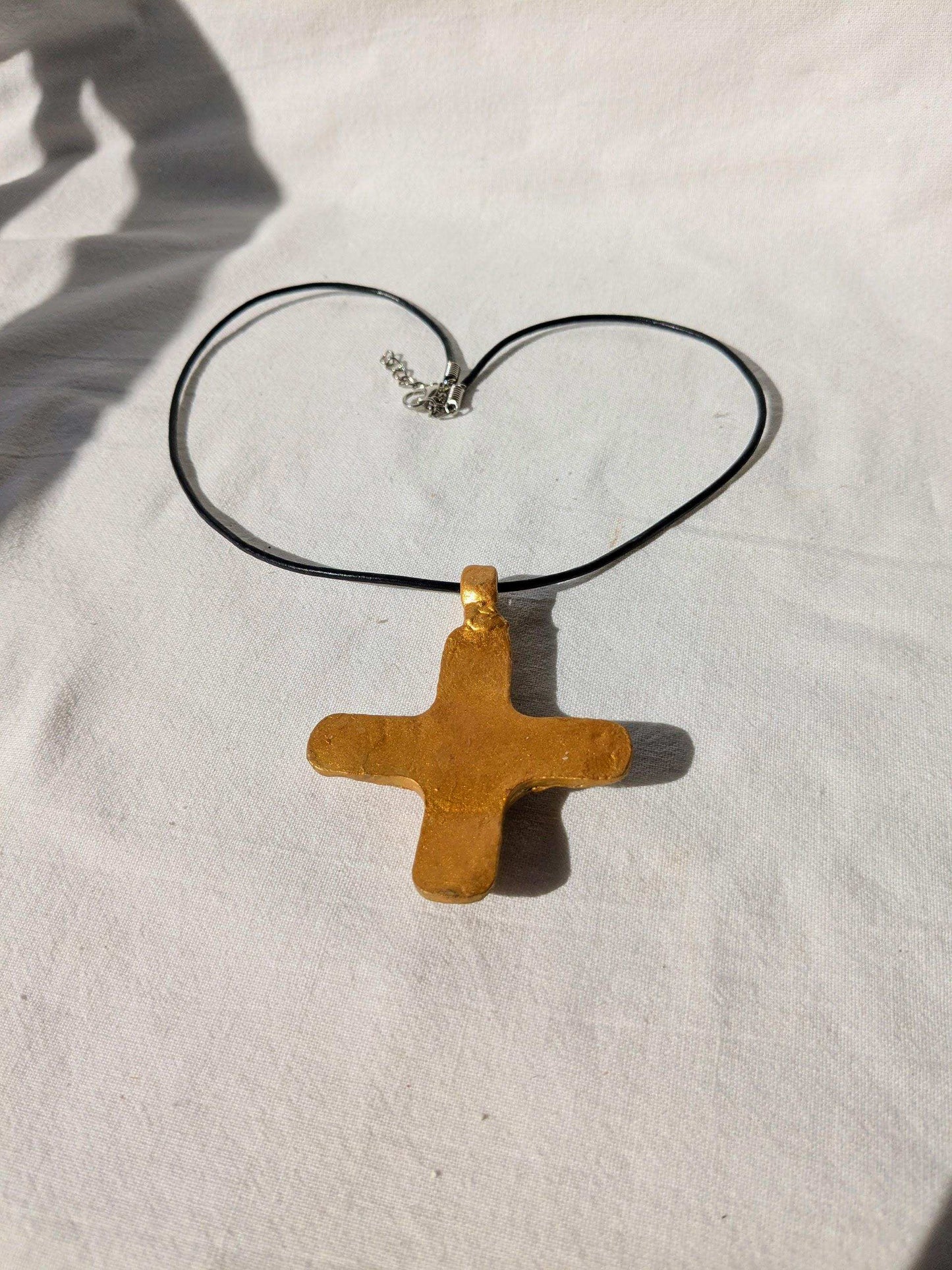 Pendentif ancienne croix byzantine or et bleu