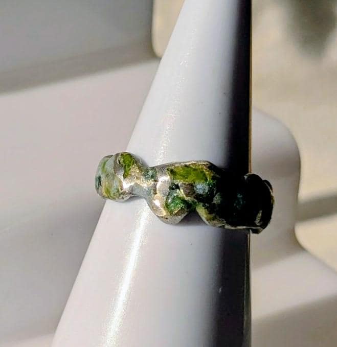 Bague anneau contemporain T61 étain massif
