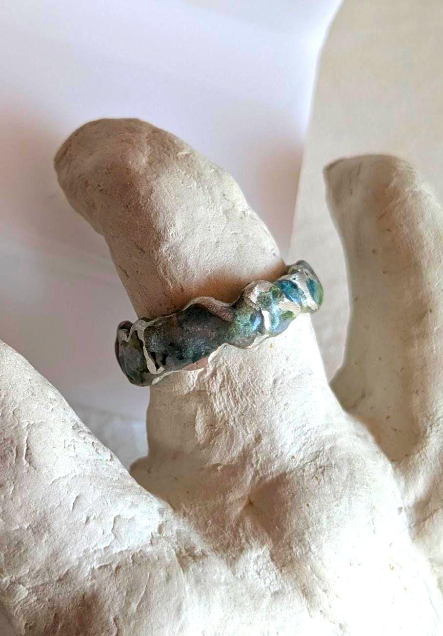 Bague anneau contemporain T61 étain massif