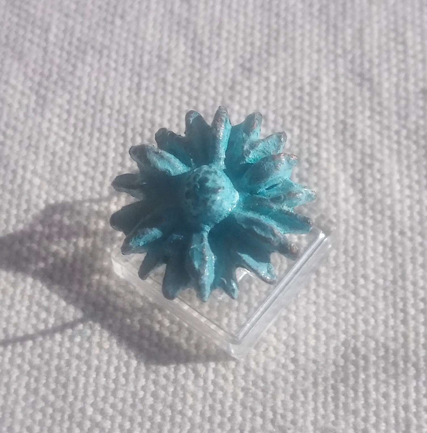 Bague fleur bleue T54 unique