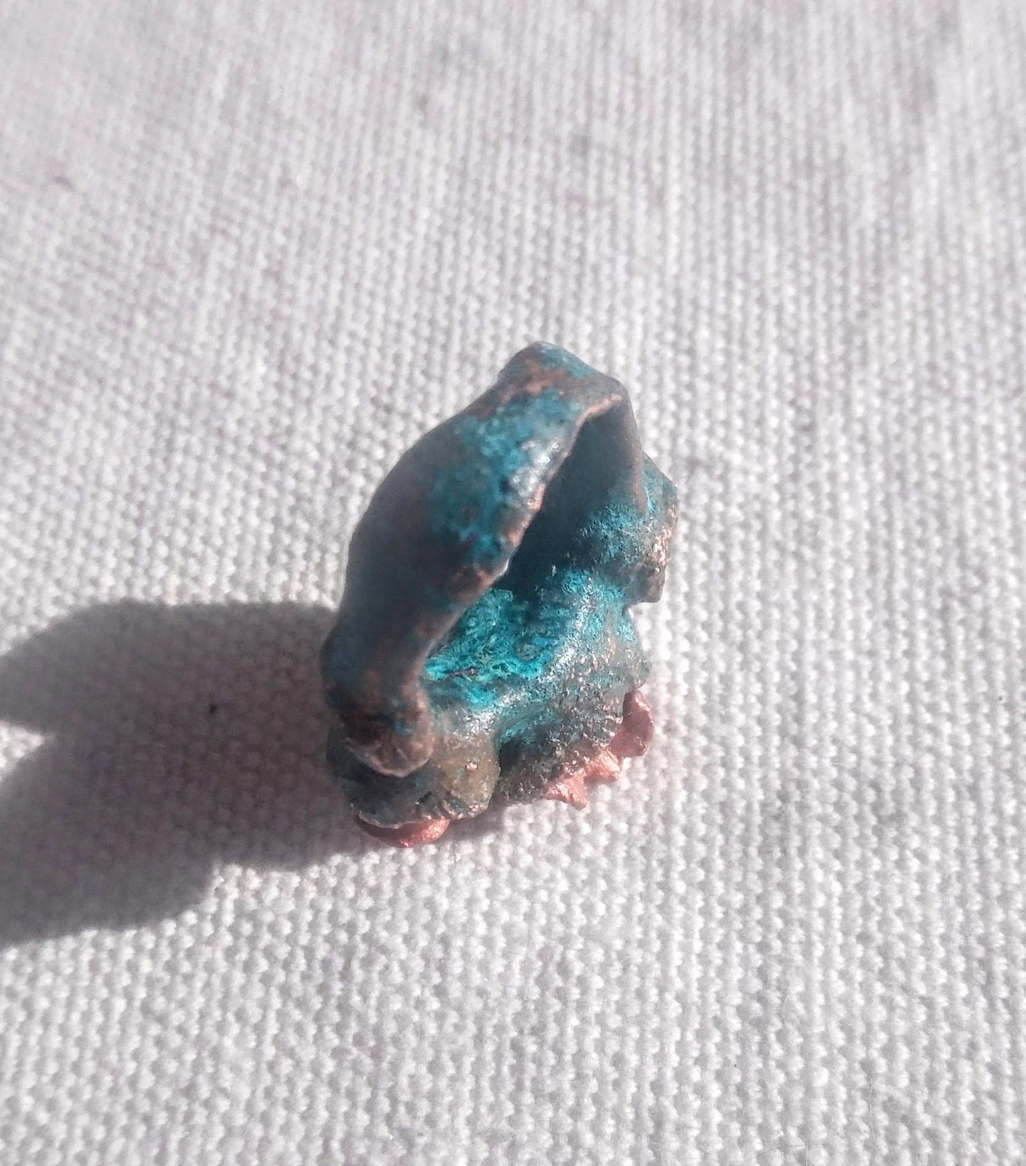 Bague T54 fleurs romantique bleu or