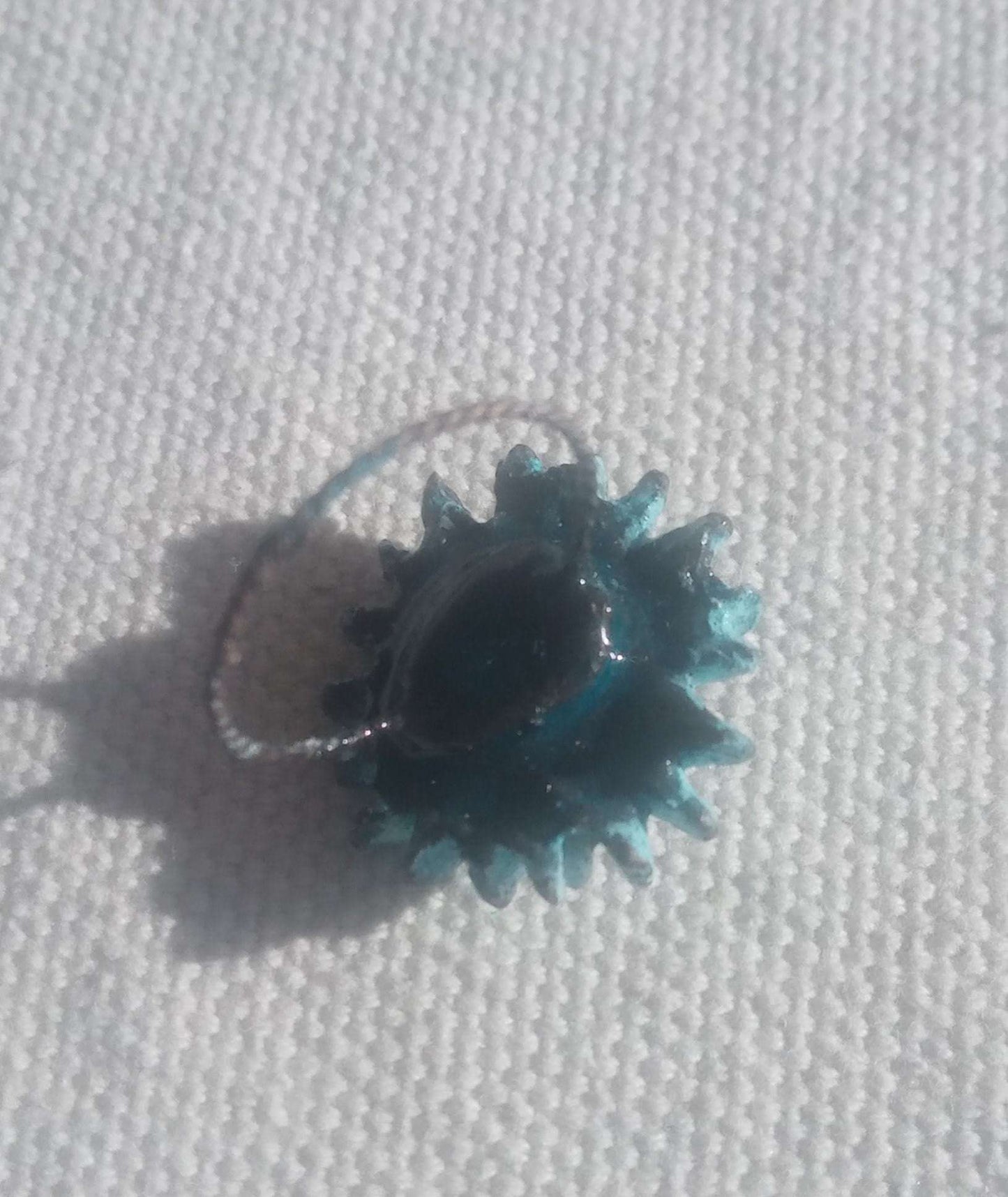Bague fleur bleue T54 unique