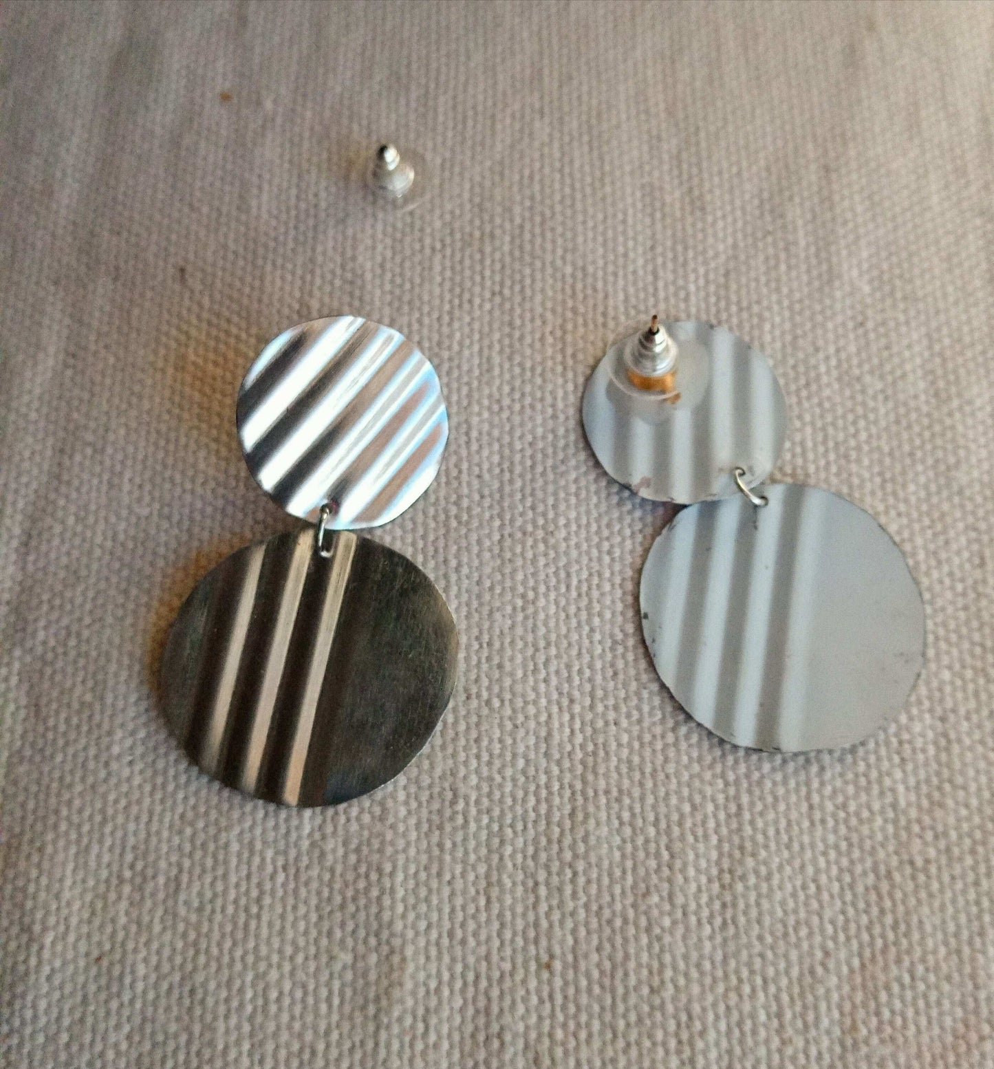 Boucles rondes inox upcycling fait main