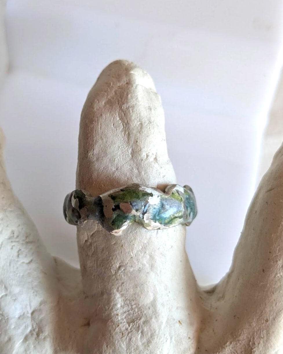 Bague anneau contemporain T61 étain massif