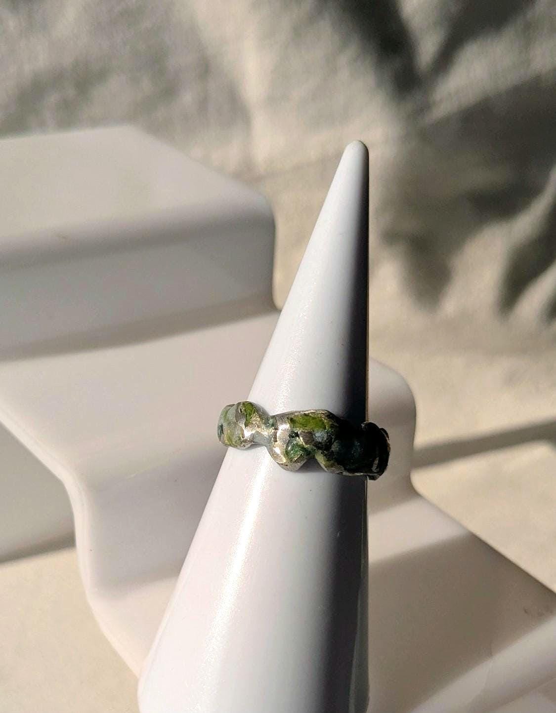 Bague anneau contemporain T61 étain massif