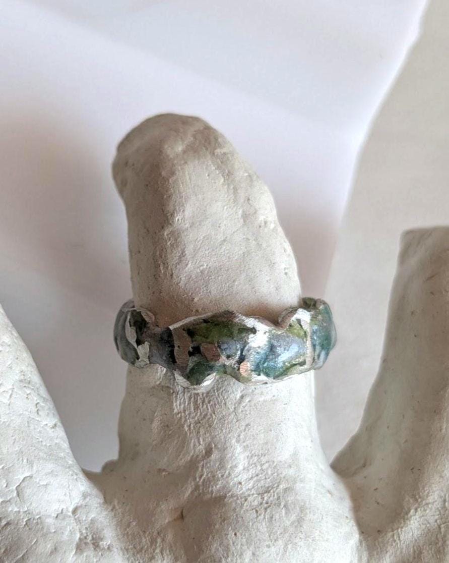 Bague anneau contemporain T61 étain massif