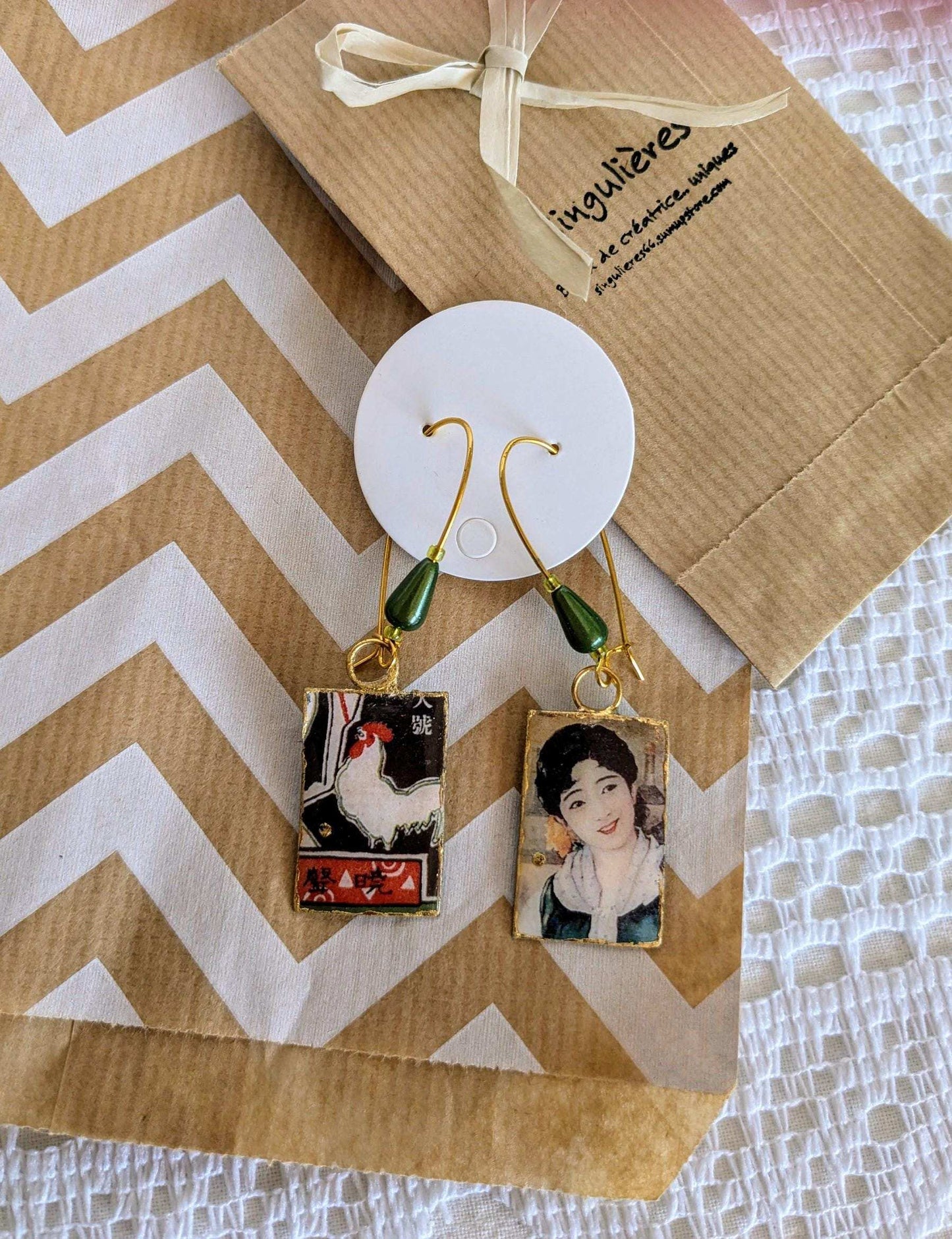 Boucles femme Japon Asie bohèmes fait main