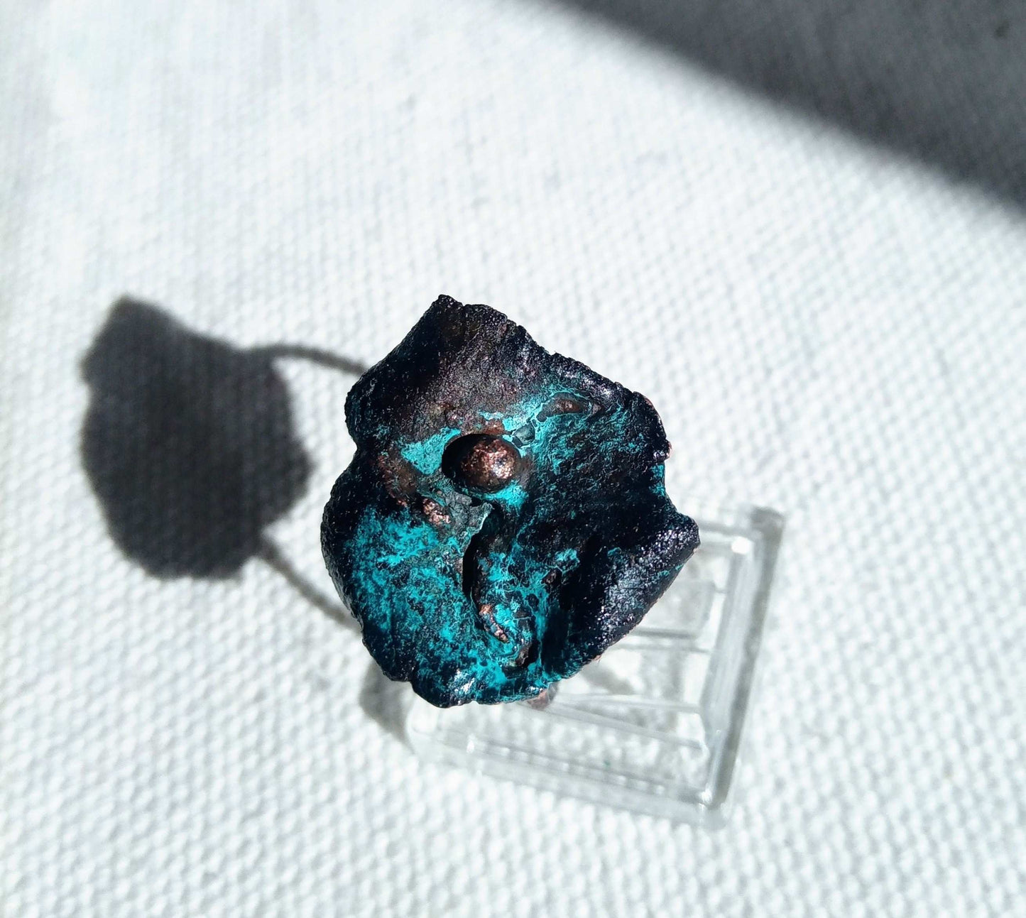 Bague fleurT 56 organique cuivre bleuté