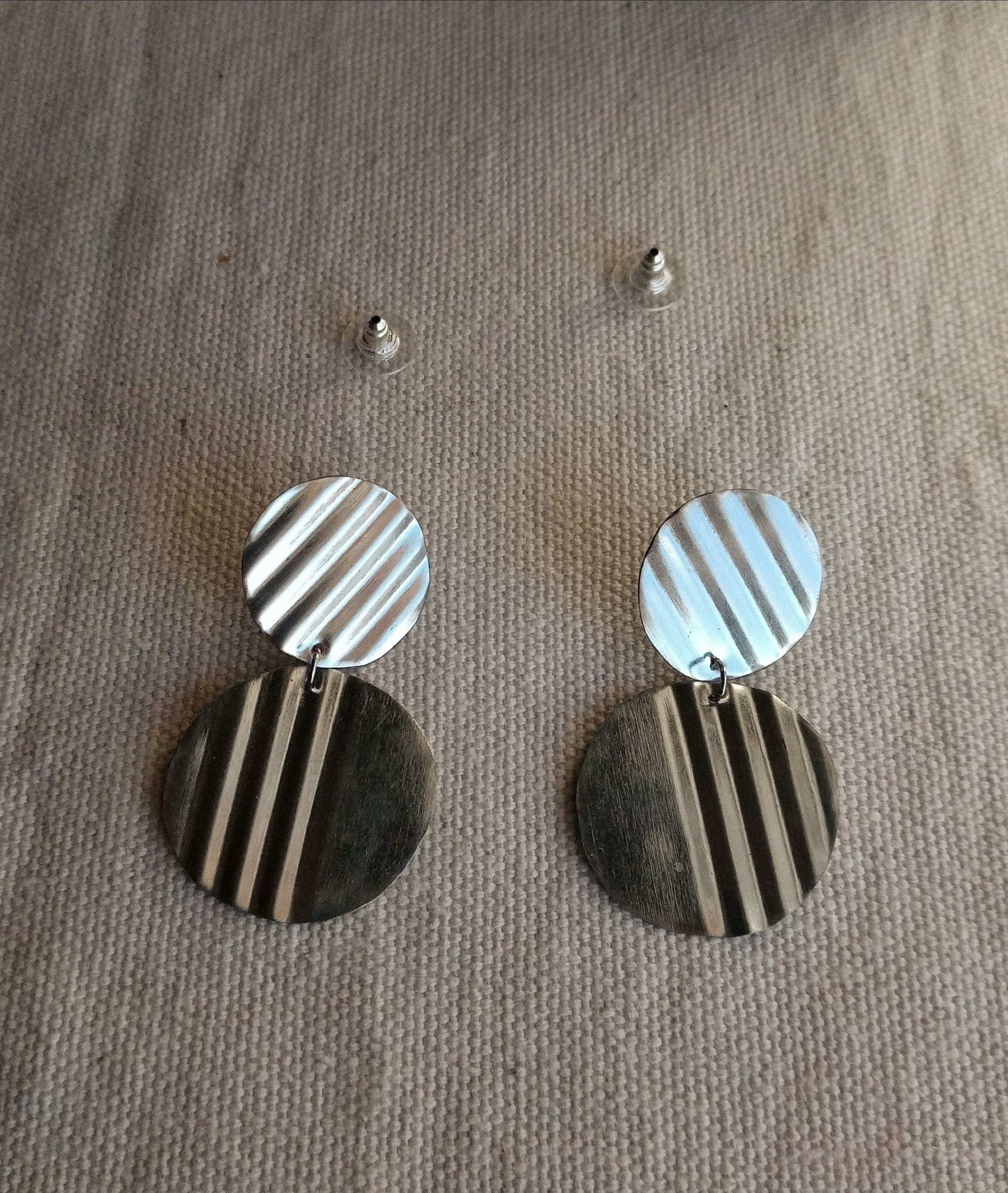 Boucles rondes inox upcycling fait main
