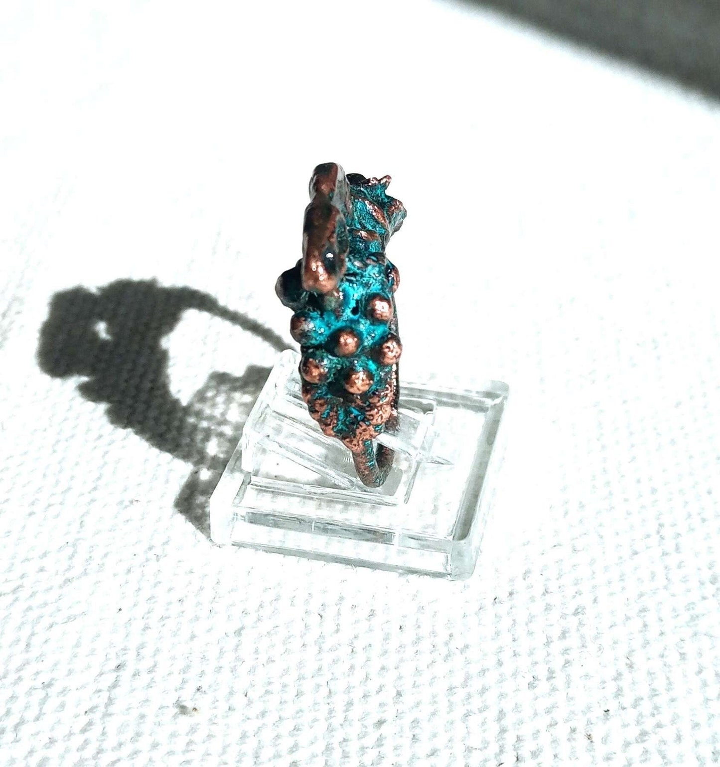 Bague éléphant T54 cuivre bleuté unique