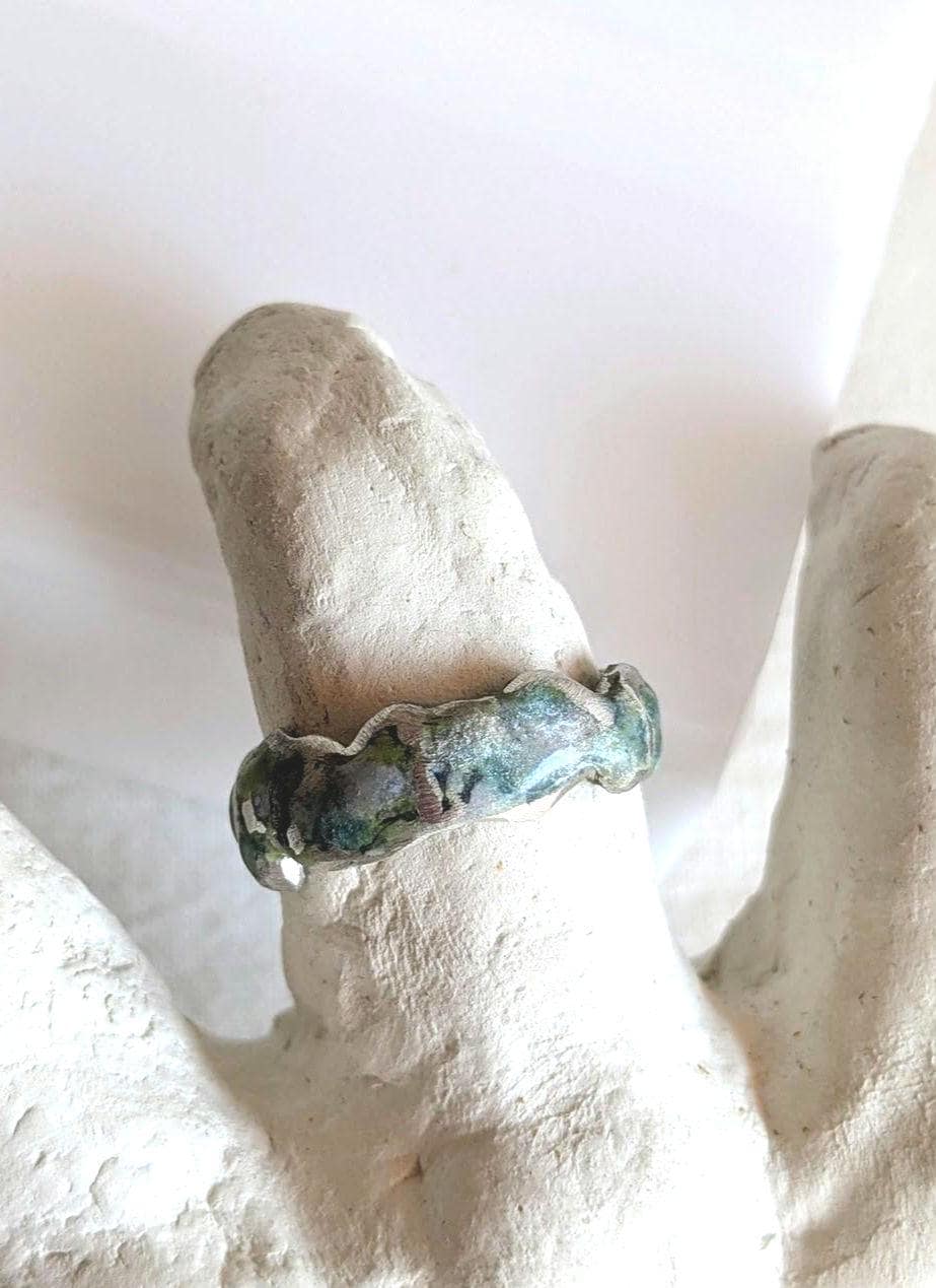 Bague anneau contemporain T61 étain massif