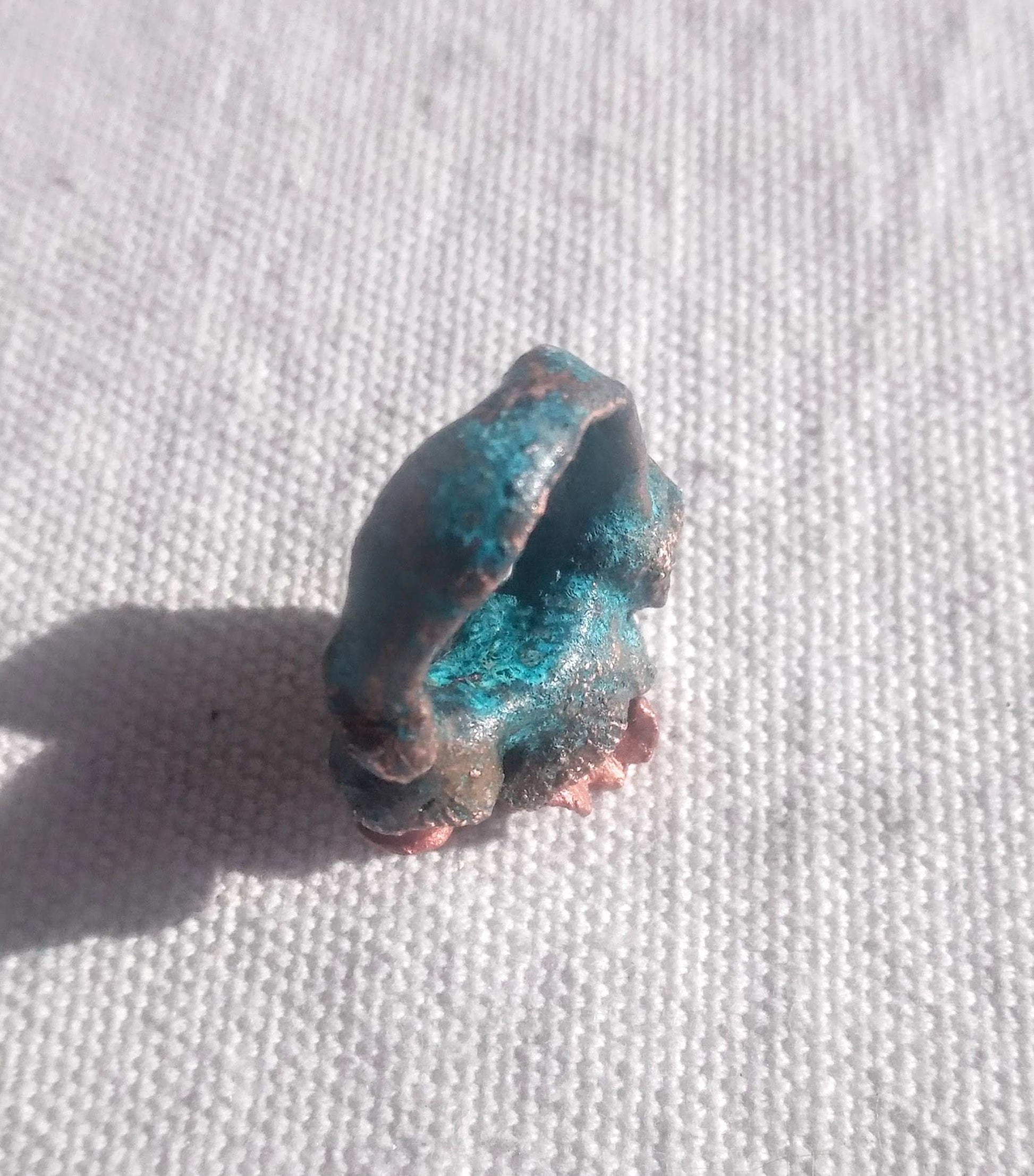 Bague T54 fleurs romantique bleu or