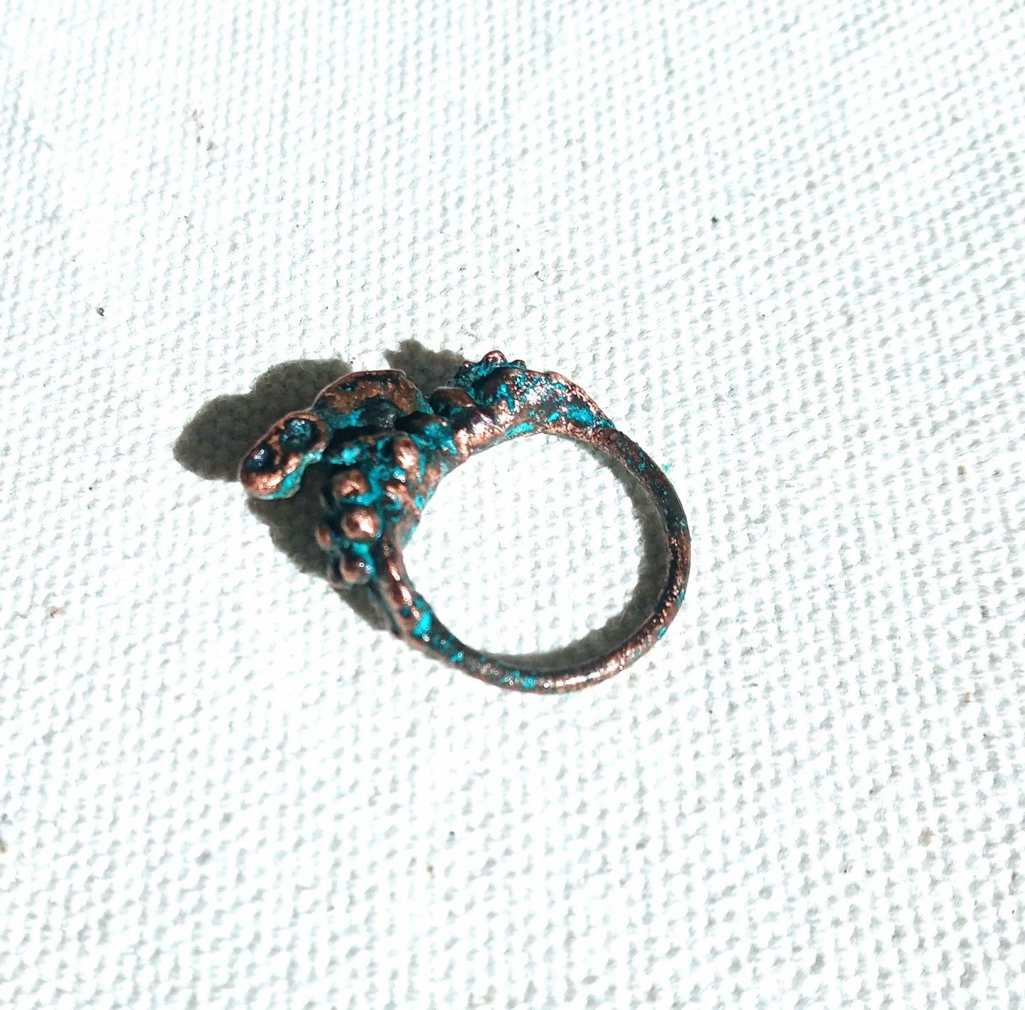 Bague éléphant T54 cuivre bleuté unique